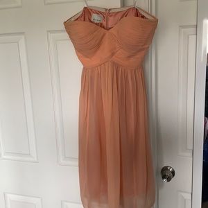 Strapless coral dress